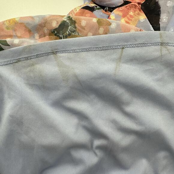 Adrianna Papell Womens Maxi Dress 6 Floral Chiffon Formal Gown Wedding Guest - Picture 8 of 11